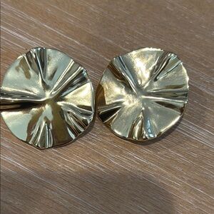 Massimo Dutti Gold Statement Earrings